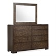 Bowery Hill Contemporary Espresso 8-Drawer Dresser With Landscape Mirror