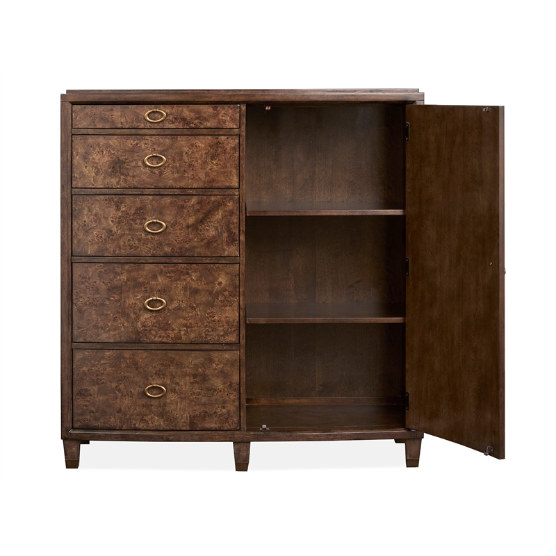 Bowery Hill Espresso Door Bedroom Chest With Jewelry Divider