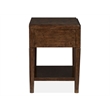 Bowery Hill Open Nightstand in Espresso With Fixed Wood Shelf