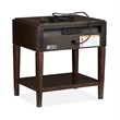 Bowery Hill Open Nightstand in Espresso With Fixed Wood Shelf