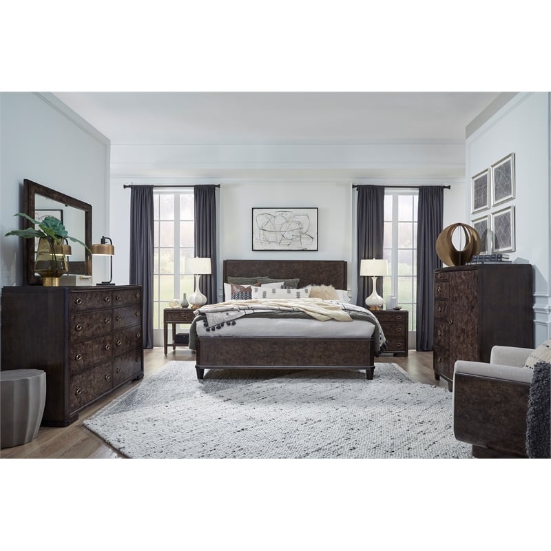 Bowery Hill Contemporary 8-Drawer Bedroom Dresser in Espresso