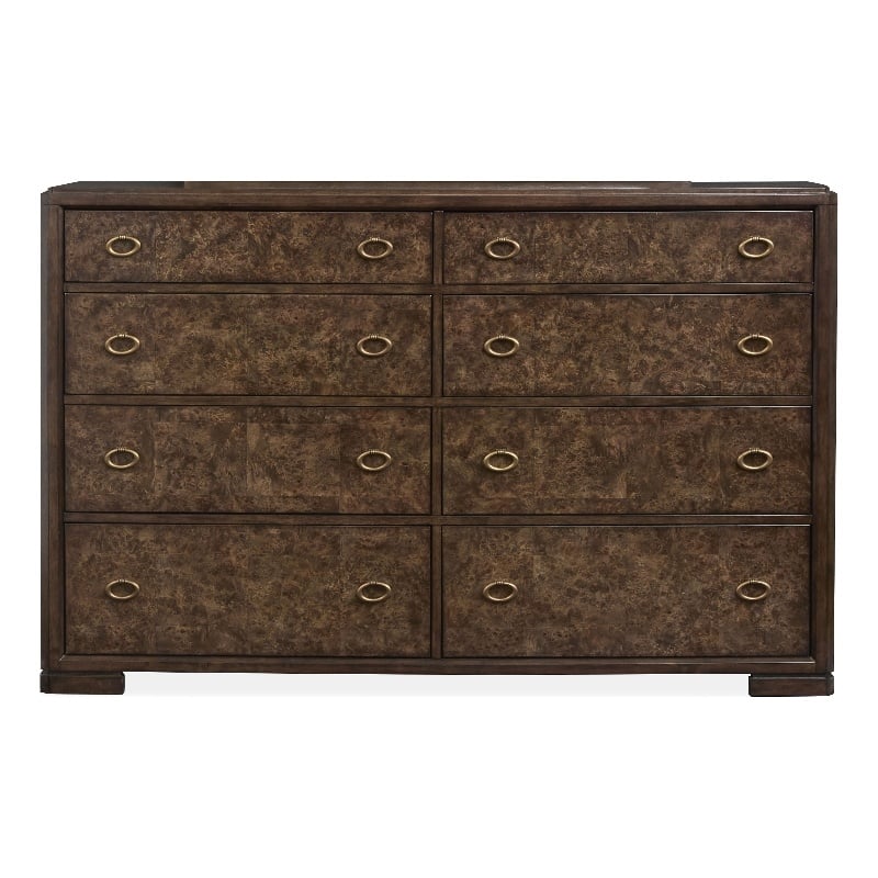 Bowery Hill Contemporary 8-Drawer Bedroom Dresser in Espresso