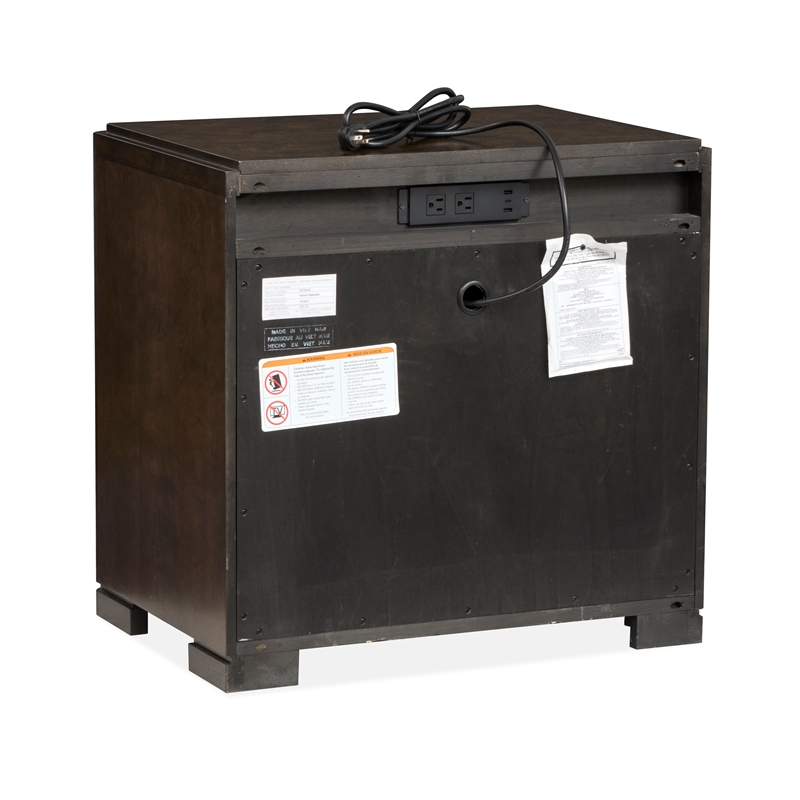 Bowery Hill 3-Drawer Nightstand in Espresso With Felt Lined Top