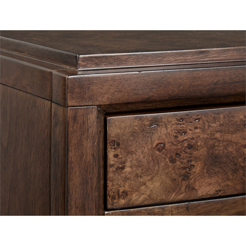 Bowery Hill 3-Drawer Nightstand in Espresso With Felt Lined Top