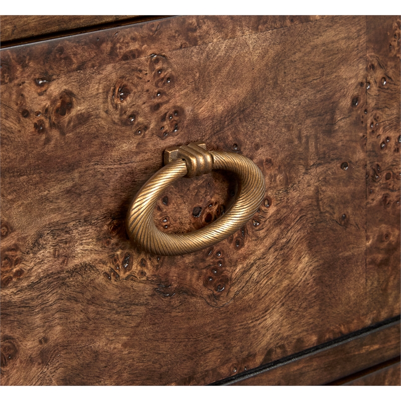 Bowery Hill 3-Drawer Nightstand in Espresso With Felt Lined Top