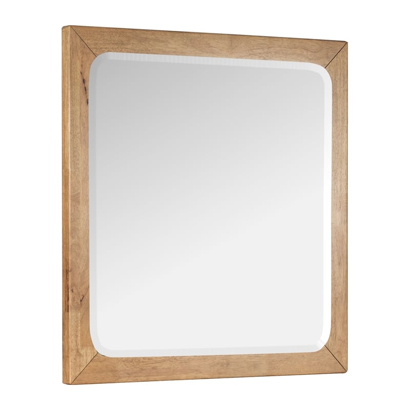 Bowery Hill 6-Drawer Dresser With Portrait Mirror in Rustic Caramel