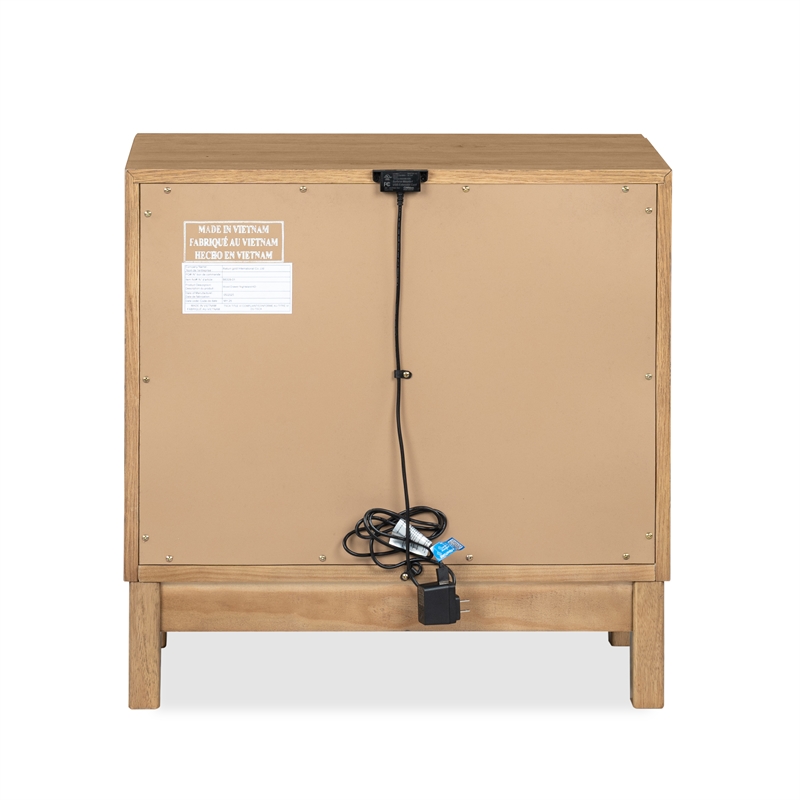 Bowery Hill 2-Drawer Nightstand in Rustic Caramel With Felt Lining