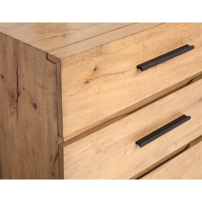 Bowery Hill Contemporary 6-Drawer Bedroom Dresser in Rustic Caramel