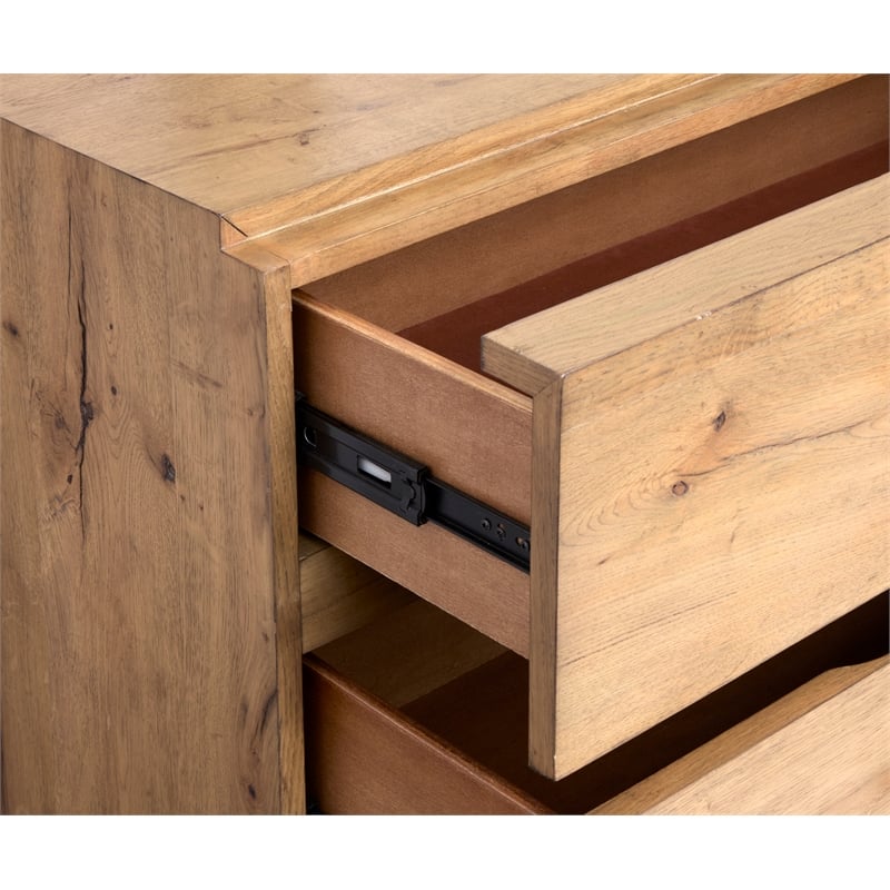 Bowery Hill Contemporary 6-Drawer Bedroom Dresser in Rustic Caramel