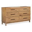 Bowery Hill Contemporary 6-Drawer Bedroom Dresser in Rustic Caramel