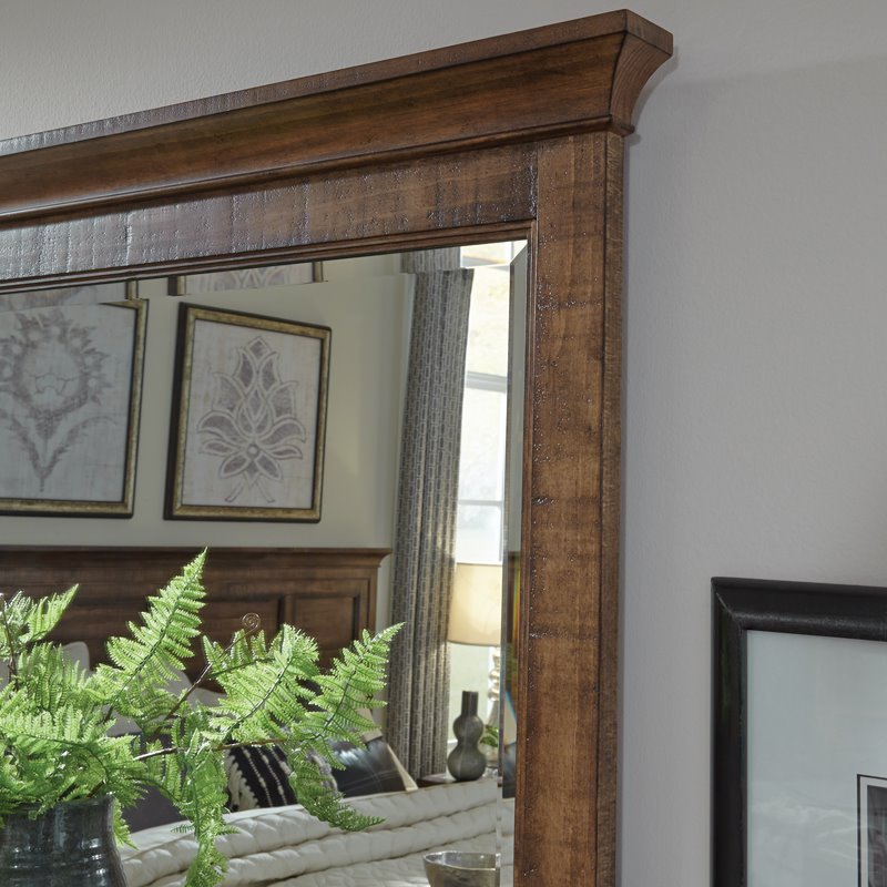 Bowery Hill Toasted Nutmeg Landscape Mirror 40 x 42 x 2.5 Inches