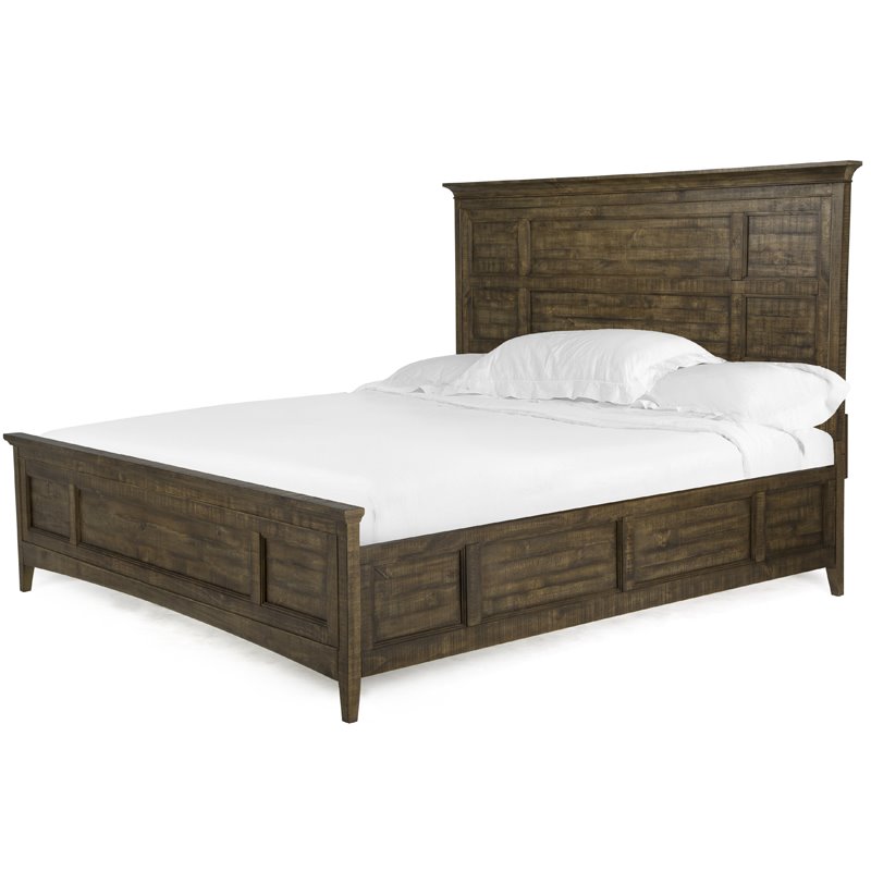 Bowery Hill King Panel Bed in Toasted Nutmeg With Crown Moulding