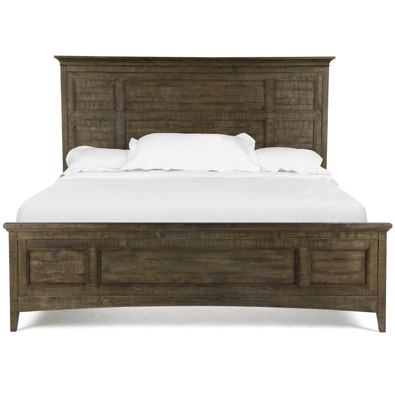 Bowery Hill Queen Panel Bed in Toasted Nutmeg With Crown Moulding