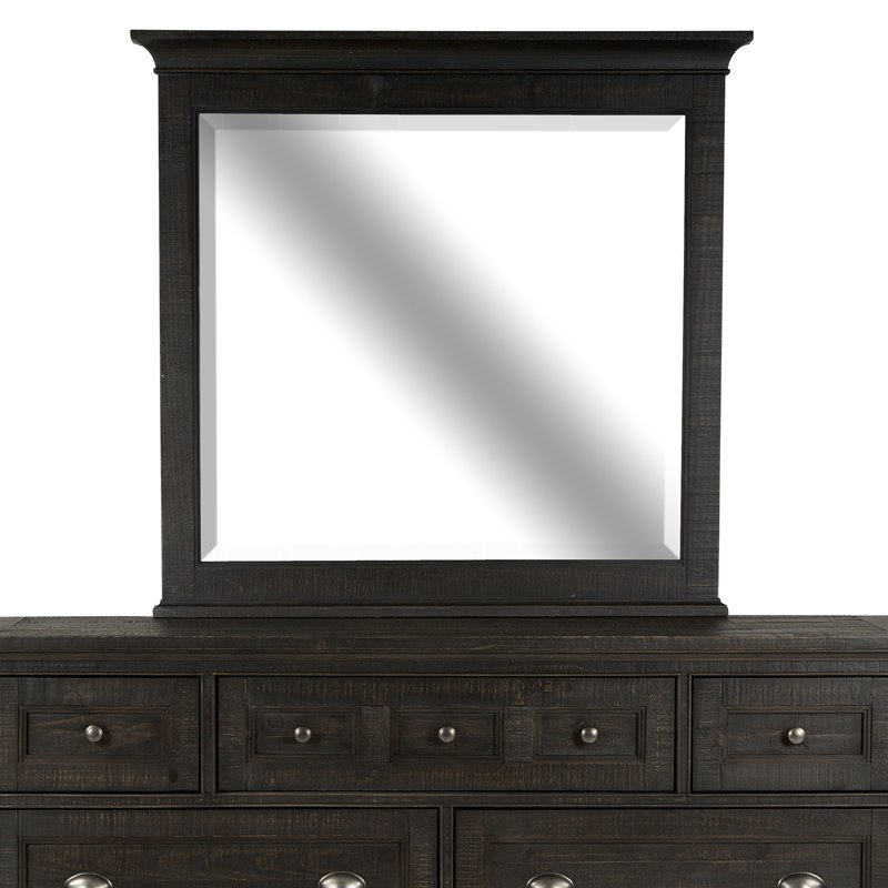 Bowery Hill Contemporary Graphite Landscape Mirror 40 x 42 x 2.5 Inches