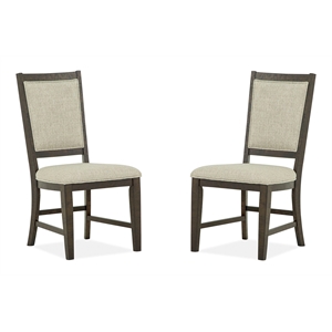 Bowery Hill Contemporary Upholstered Side Chair 2-Pack in Graphite