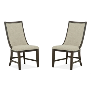 Bowery Hill Contemporary Upholstered Host Chair 2-Pack in Graphite