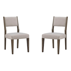 Bowery Hill Upholstered Side Chair 2-Pack in Weathered Kona Brown