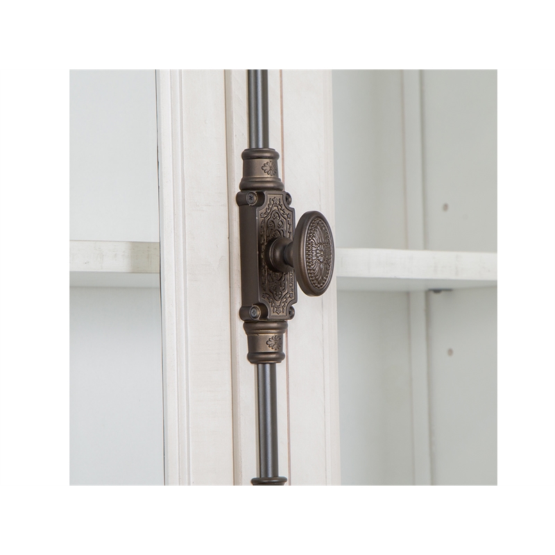 Bowery Hill Alabaster Lateral File With Hutch and Locking Drawers