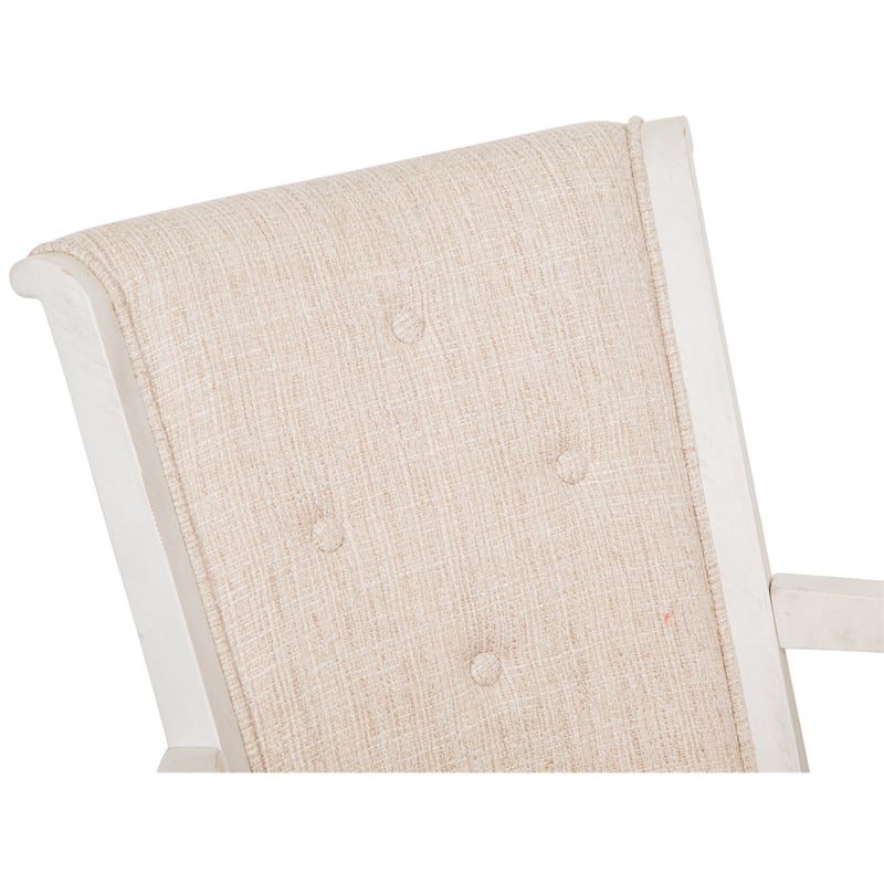 Bowery Hill Contemporary Alabaster Upholstered Swivel Chair With Casters