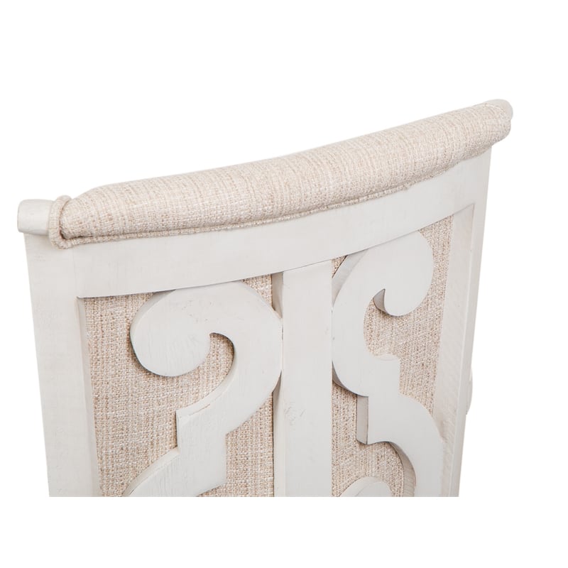 Bowery Hill Contemporary Alabaster Upholstered Swivel Chair With Casters