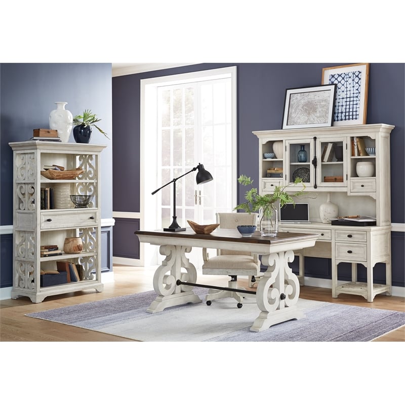 Bowery Hill Contemporary Alabaster Upholstered Swivel Chair With Casters