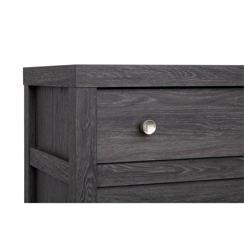 Bowery Hill 6-Drawer Bedroom Dresser in Raisin Black With Soft Close