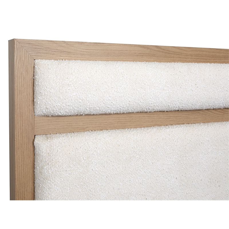 Bowery Hill Contemporary Queen Upholstered Panel Bed in Sandstone Beige