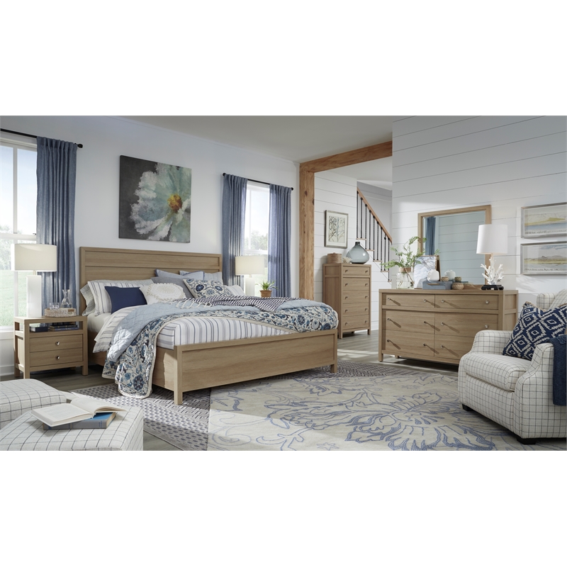 Bowery Hill Queen Panel Bed in Sandstone Beige With 800 lbs Capacity
