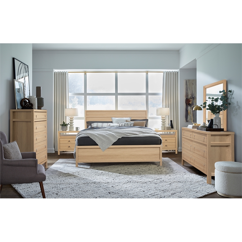 Bowery Hill Queen Panel Bed in Sandstone Beige With 800 lbs Capacity