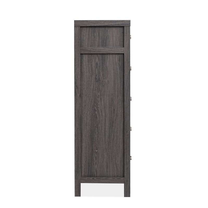 Bowery Hill 5-Drawer Bedroom Chest in Raisin Black With Soft Close