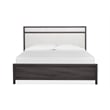 Bowery Hill Contemporary King Upholstered Panel Bed in Raisin Black