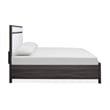 Bowery Hill Contemporary King Upholstered Panel Bed in Raisin Black