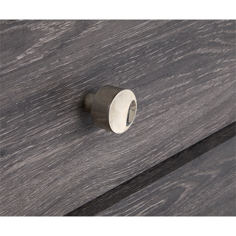 Bowery Hill 6-Drawer Dresser With Portrait Mirror in Raisin Black