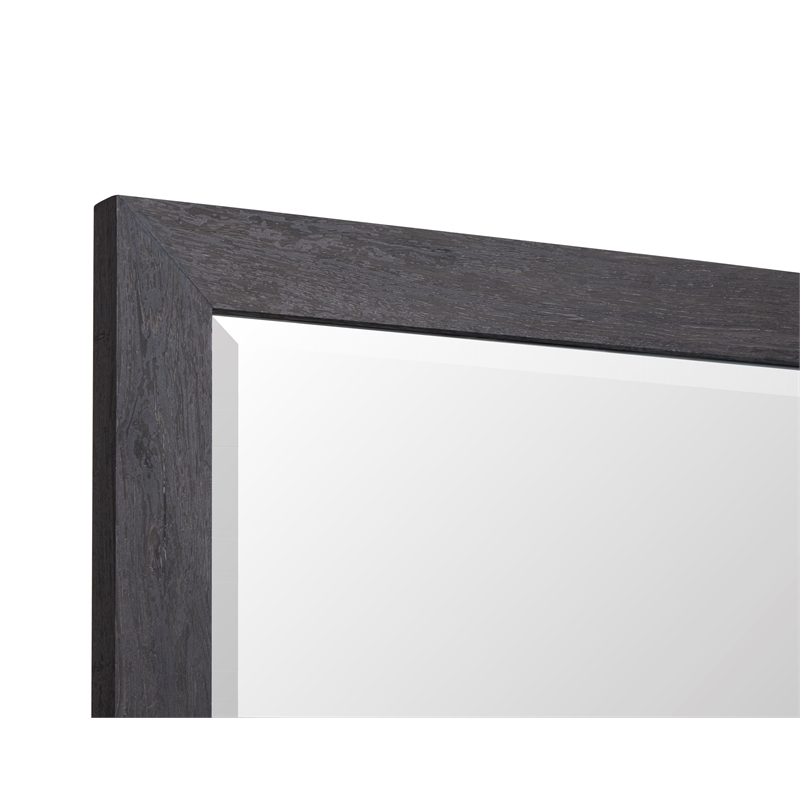 Bowery Hill 6-Drawer Dresser With Portrait Mirror in Raisin Black