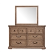 Bowery Hill 6-Drawer Dresser With Landscape Mirror in Florentine Walnut