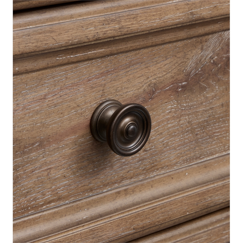 Bowery Hill 6-Drawer Dresser With Landscape Mirror in Florentine Walnut