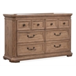 Bowery Hill 6-Drawer Dresser With Landscape Mirror in Florentine Walnut