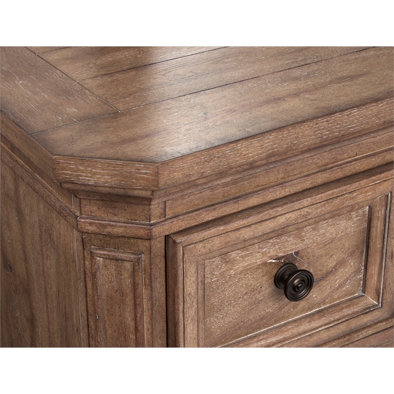 Bowery Hill 5-Drawer Chest in Florentine Walnut With Felt-Lined Drawers