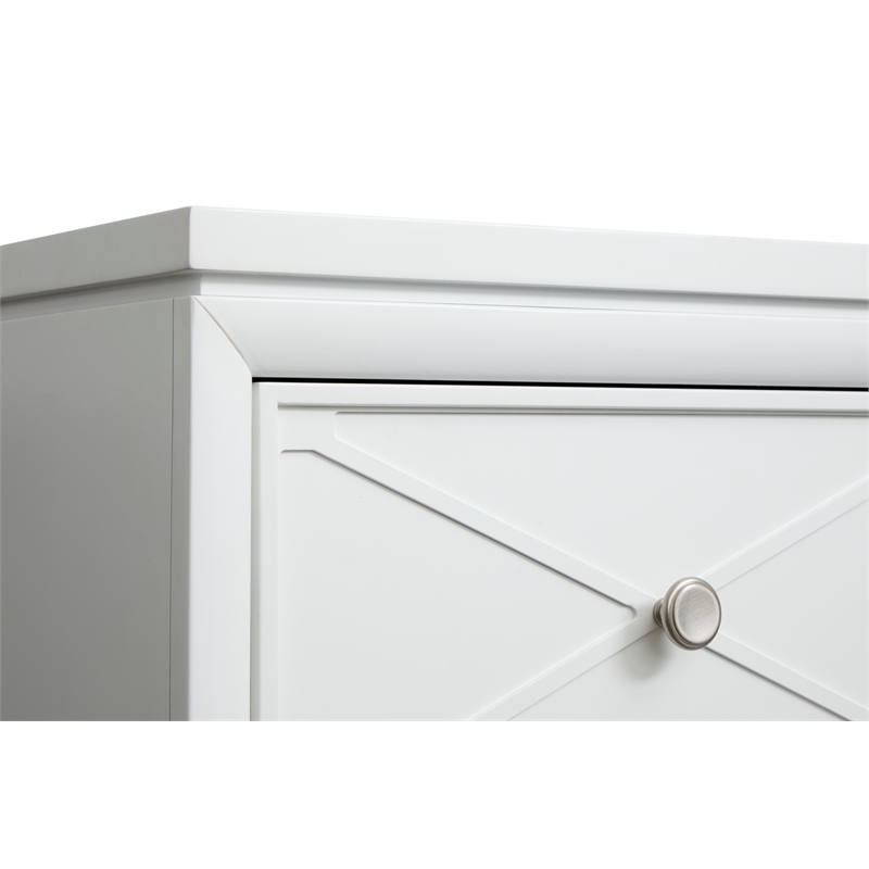 Bowery Hill 5-Drawer Bedroom Chest With Felt Lined Drawer in Whisper White
