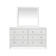 Bowery Hill 6-Drawer Dresser With Landscape Mirror in Whisper White