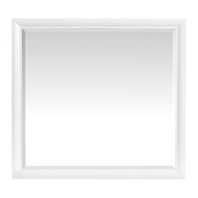 Bowery Hill 6-Drawer Dresser With Landscape Mirror in Whisper White