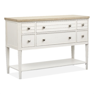 Bowery Hill Sideboard With 6 Drawers in Sea Pearl and Driftwood