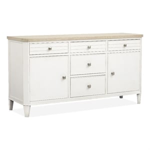 Bowery Hill Buffet With 5 Drawers and 2 Doors in Sea Pearl and Driftwood