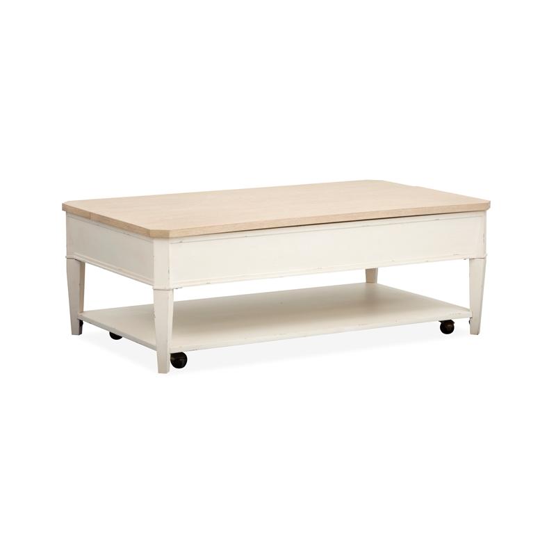 Bowery Hill Lift Top Storage Cocktail Table With Casters and Drawers