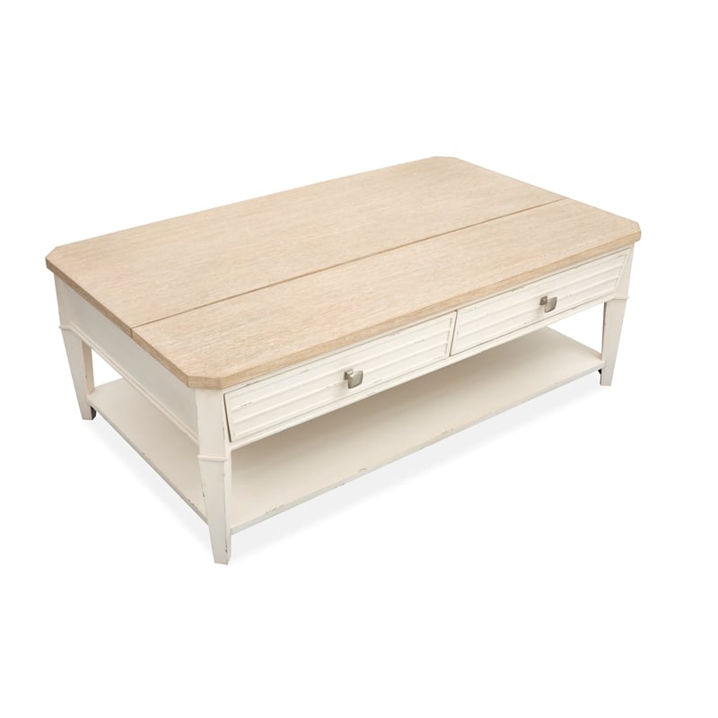 Bowery Hill Lift Top Storage Cocktail Table With Casters and Drawers