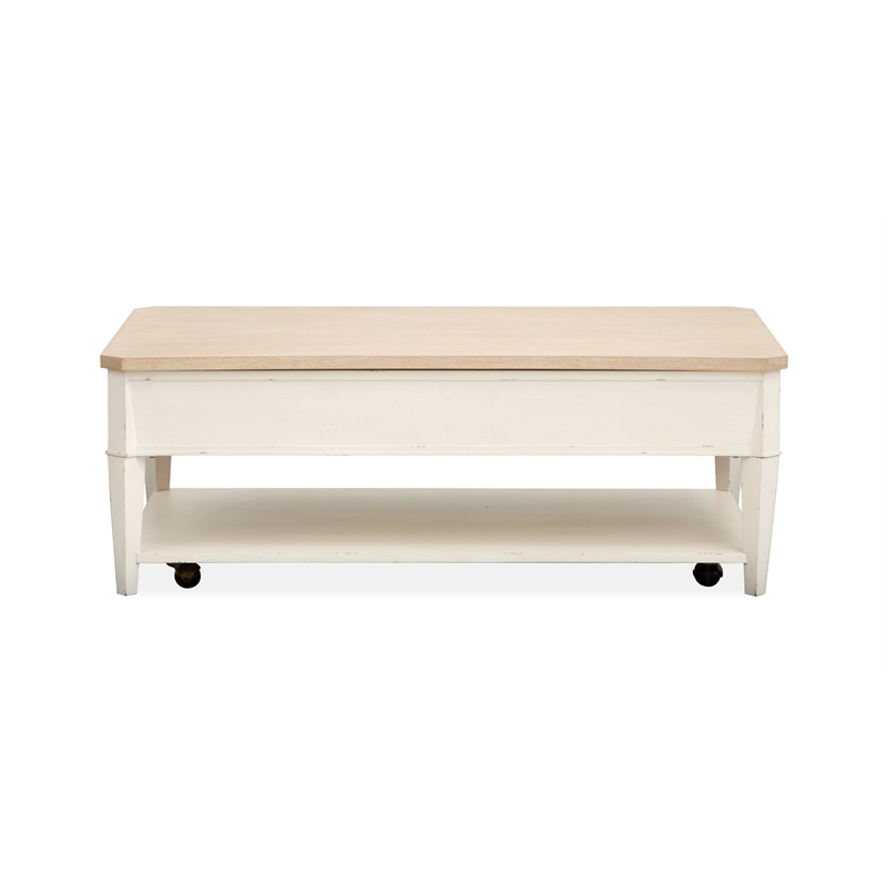 Bowery Hill Lift Top Storage Cocktail Table With Casters and Drawers