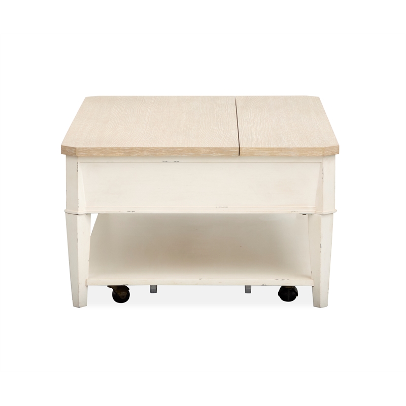 Bowery Hill Lift Top Storage Cocktail Table With Casters and Drawers
