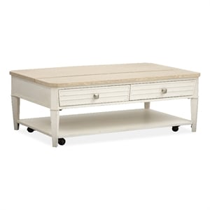 Bowery Hill Lift Top Storage Cocktail Table With Casters and Drawers