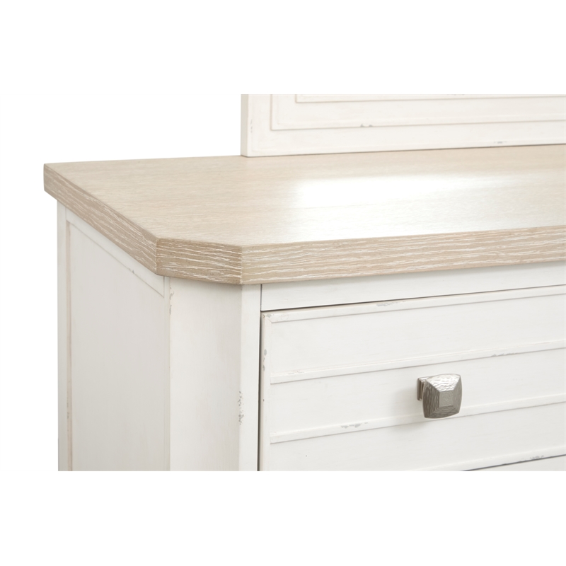 Bowery Hill Contemporary 8-Drawer Dresser in Sea Pearl and Driftwood
