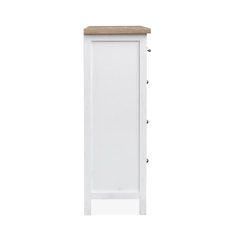 Bowery Hill Contemporary 8-Drawer Chesser in White Whisp and Sand